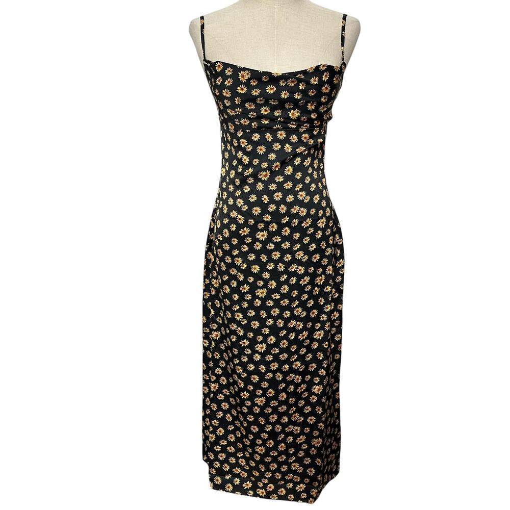 WeWoreWhat Sz 2 Ditsy Daisy Floral Print Cowl Midi Slip Dress Cottagecore Boho